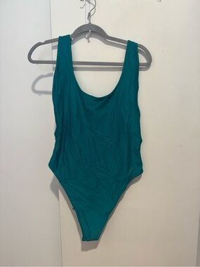 aerie Teal Super Scoop One-Piece Swimsuit